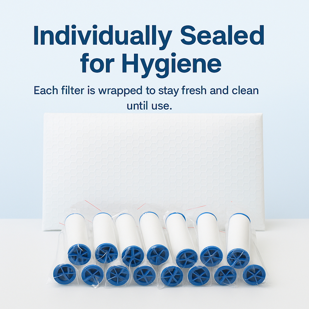 HydraGlow™ Replacement Filter Cartridges – 12 Pack (3.7")