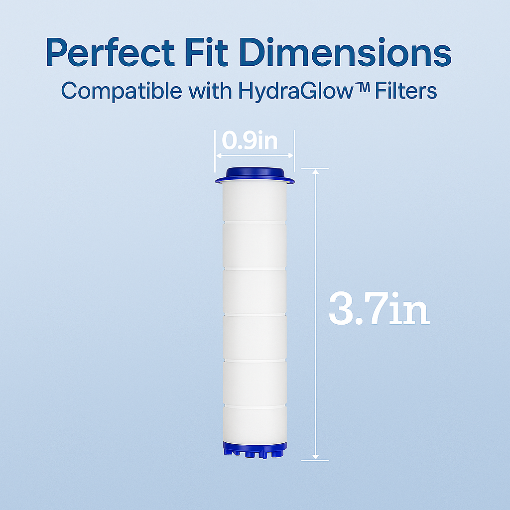 HydraGlow™ Replacement Filter Cartridges – 12 Pack (3.7")