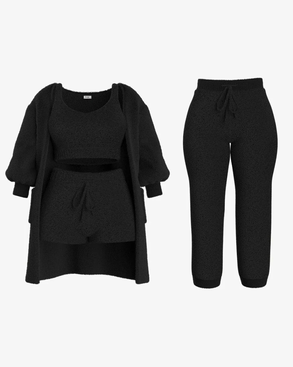 Soft Cozycloud™ Knit set 4 Piece Set Black