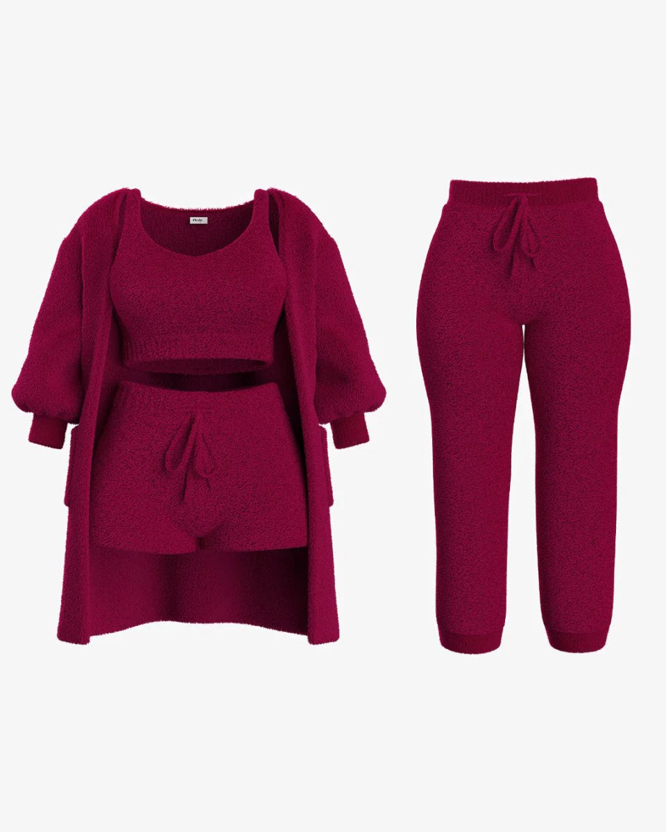 Soft Cozycloud™ Knit set 4 Piece Set Burgundy