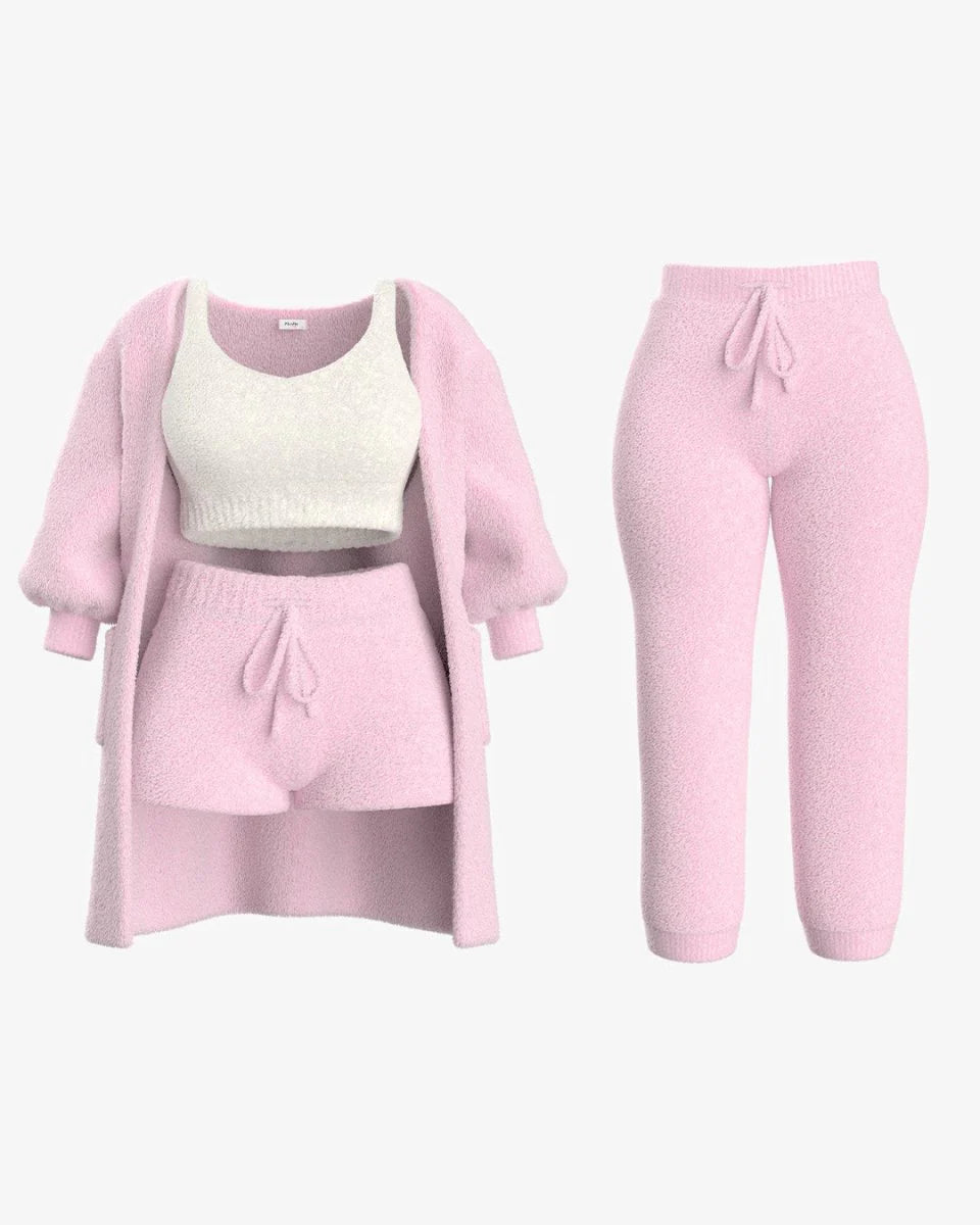 Soft Cozycloud™ Knit set 4 Piece Set Pink