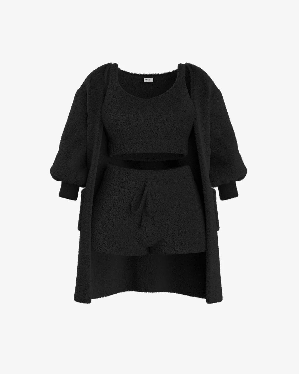 Soft Cozycloud™ Knit set 3 Piece Set Black