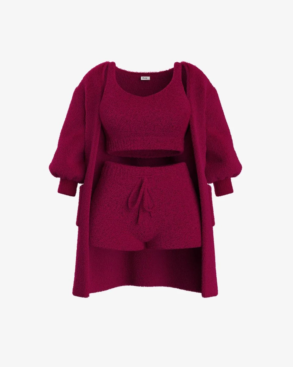 Soft Cozycloud™ Knit set 3 Piece Set Burgundy